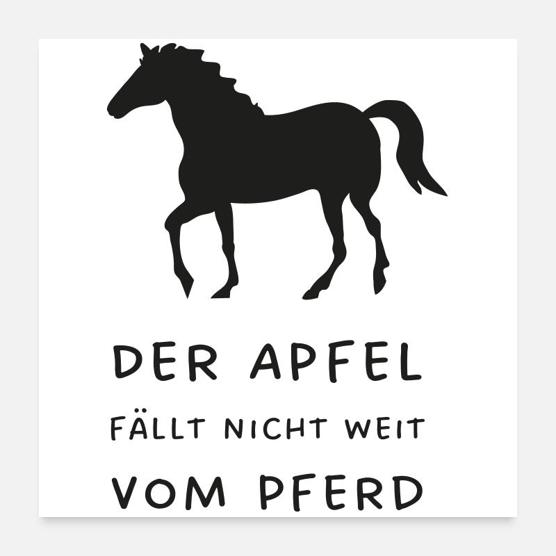 Der Apfel fällt nicht weit vom Pferd Poster 60x60 cm