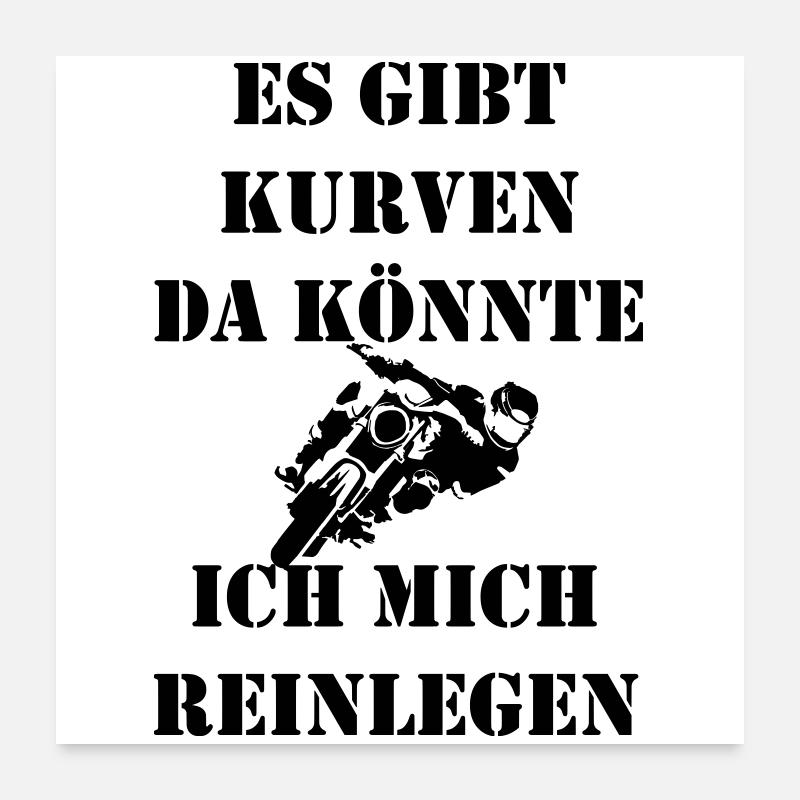 Curves Lay Motorcycle Poster 24" x 24" (60x60 cm)