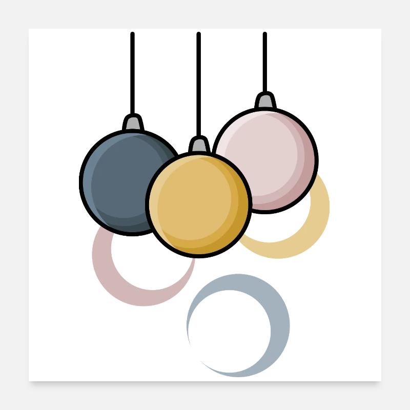 Modern Christmas baubles Poster 24" x 24" (60x60 cm)