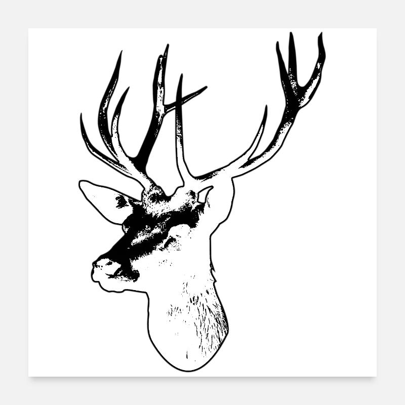 Cerf Poster 60 x 60 cm