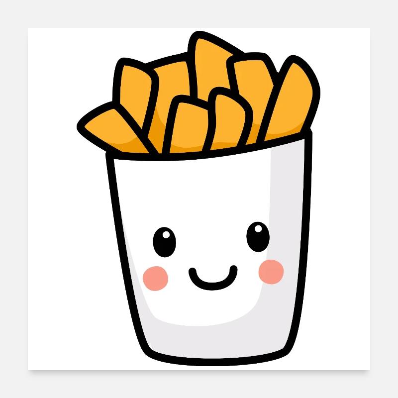 Frites de kawaï Poster 60 x 60 cm