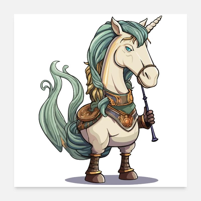 Motif de cornemuse licorne Poster 60 x 60 cm