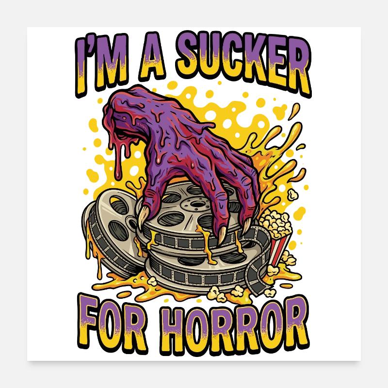 Ich bin süchtig nach Horror Poster 60x60 cm