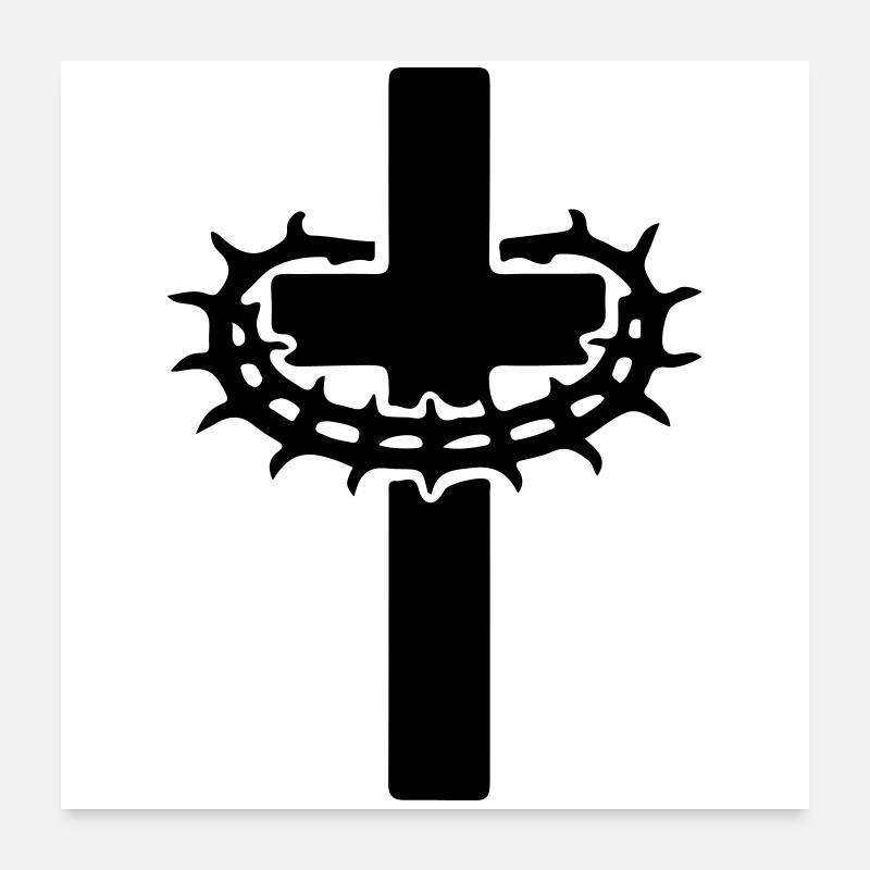 Couronne de croix d’épines Jésus Poster 60 x 60 cm