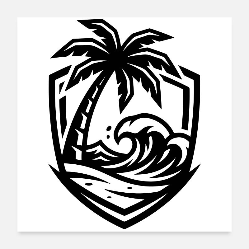 Palm Trees Beach Sea Poster 24" x 24" (60x60 cm)