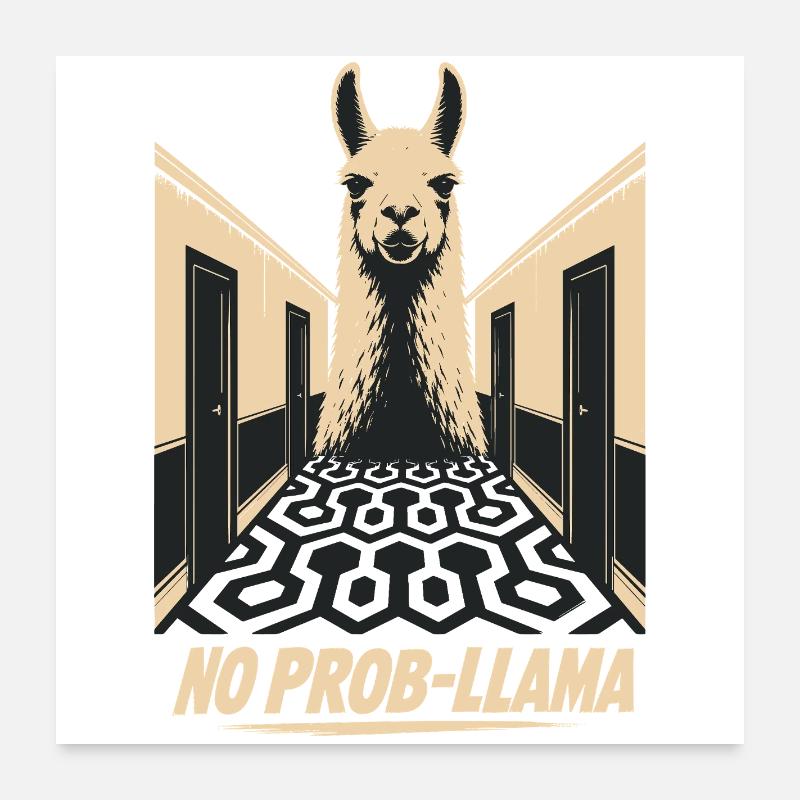 Lama ils te mordent Regrette l’horreur Poster 60 x 60 cm