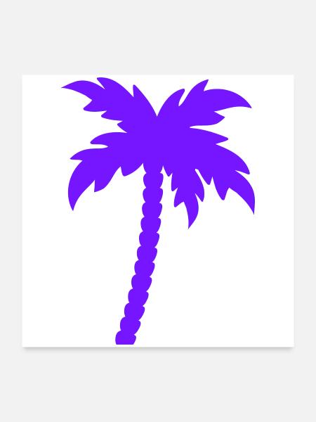 palme- - Poster 60x60 cm - Weiß - Vorne
