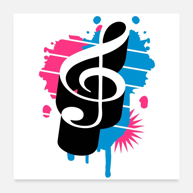 A clef as a graffiti Poster 24" x 24" (60x60 cm)