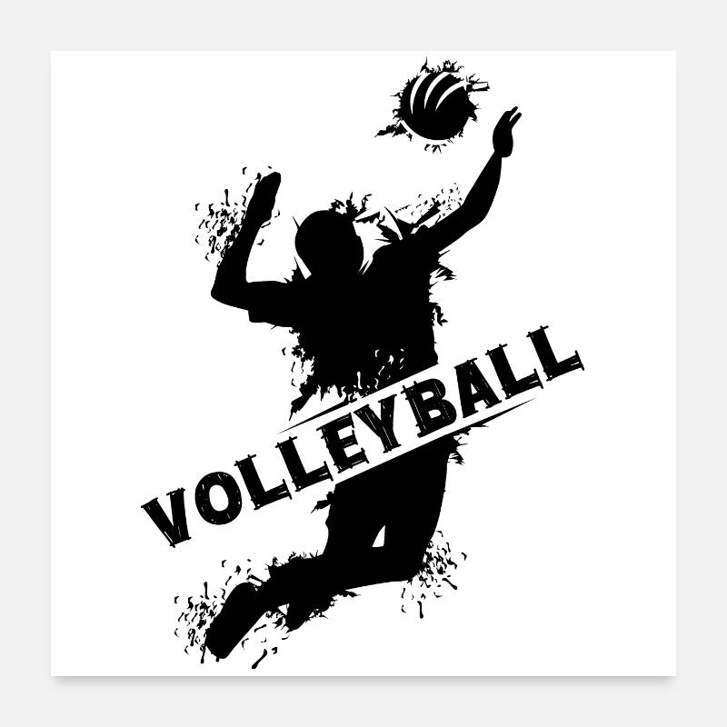 Volleyball explosion player beach volleyball logo Poster 24" x 24" (60x60 cm)
