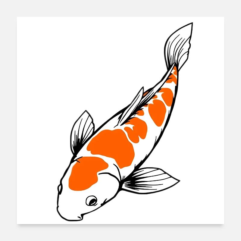 Poisson Koi Poster 60 x 60 cm