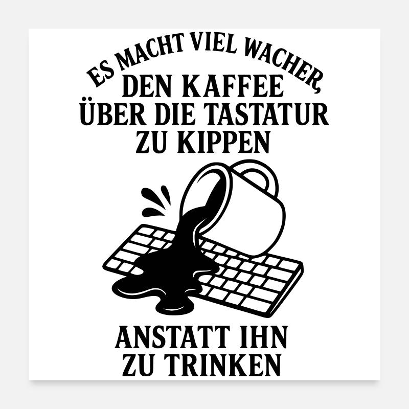 Clavier à café stimulant Poster 60 x 60 cm