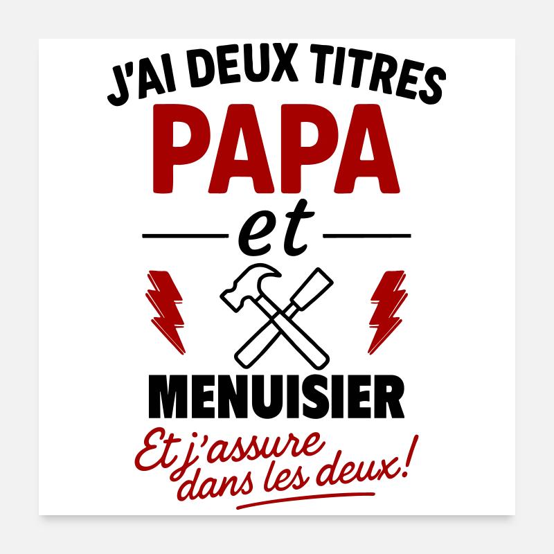 Papa Carpenter Vatertagsgeschenk Poster 60x60 cm