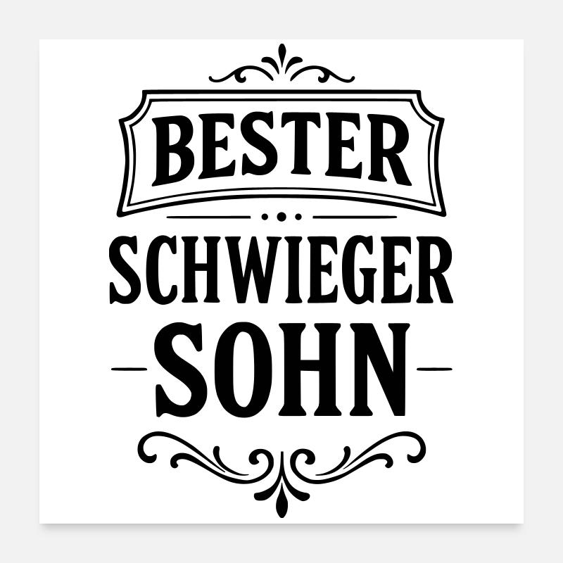 Bester Schwiegersohn Geschenk von Schwiegereltern Poster 60x60 cm