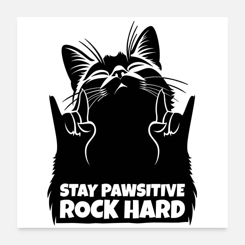 Reste Pénétrant Dur comme la pierre – Metal Cat Poster 60 x 60 cm