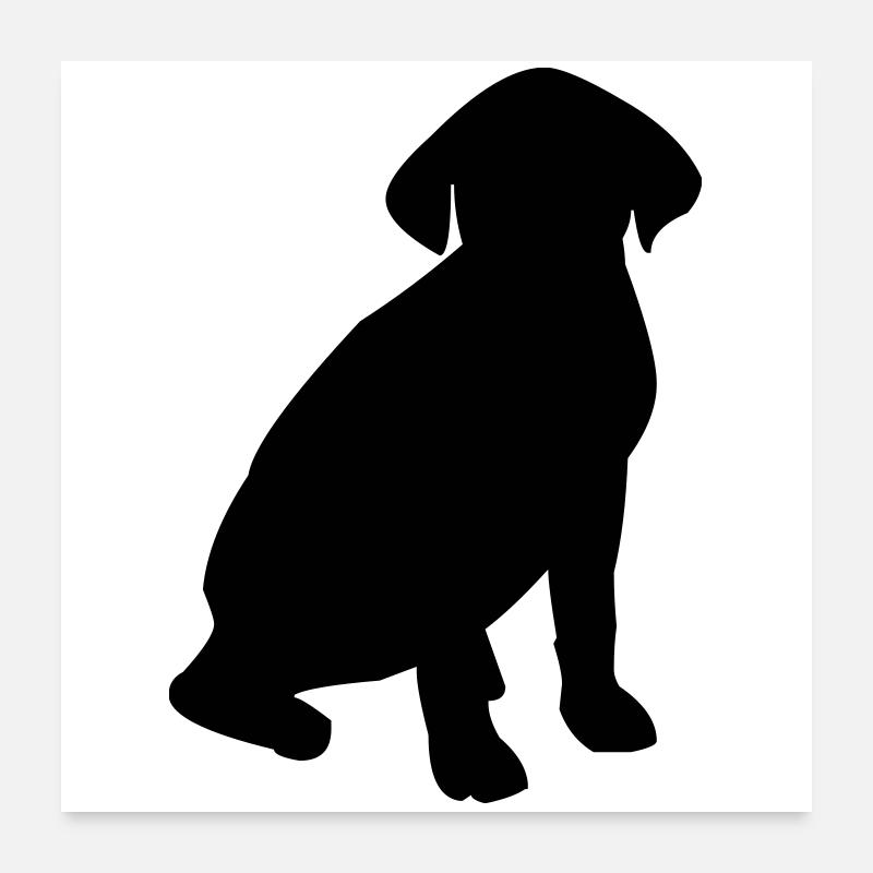Hund Silhouette Poster 60x60 cm
