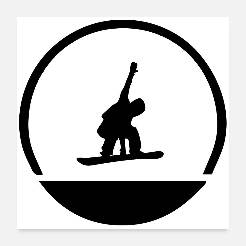 Snowboarder Emblem Poster 60x60 cm