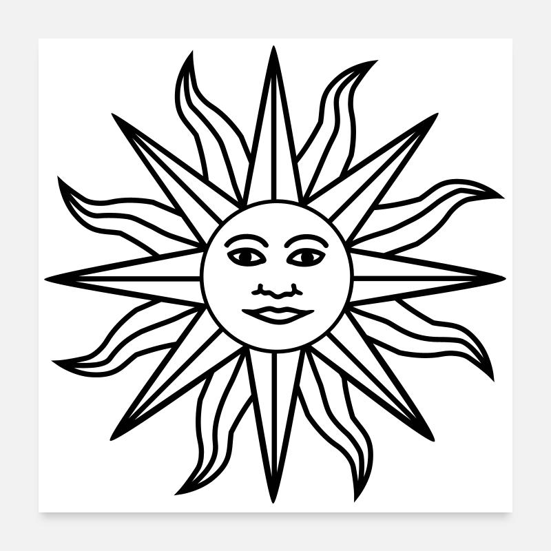 Sun Face Poster 60 x 60 cm