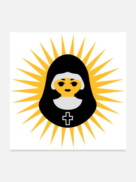 Nonne - Poster 60x60 cm - Weiß - Vorne