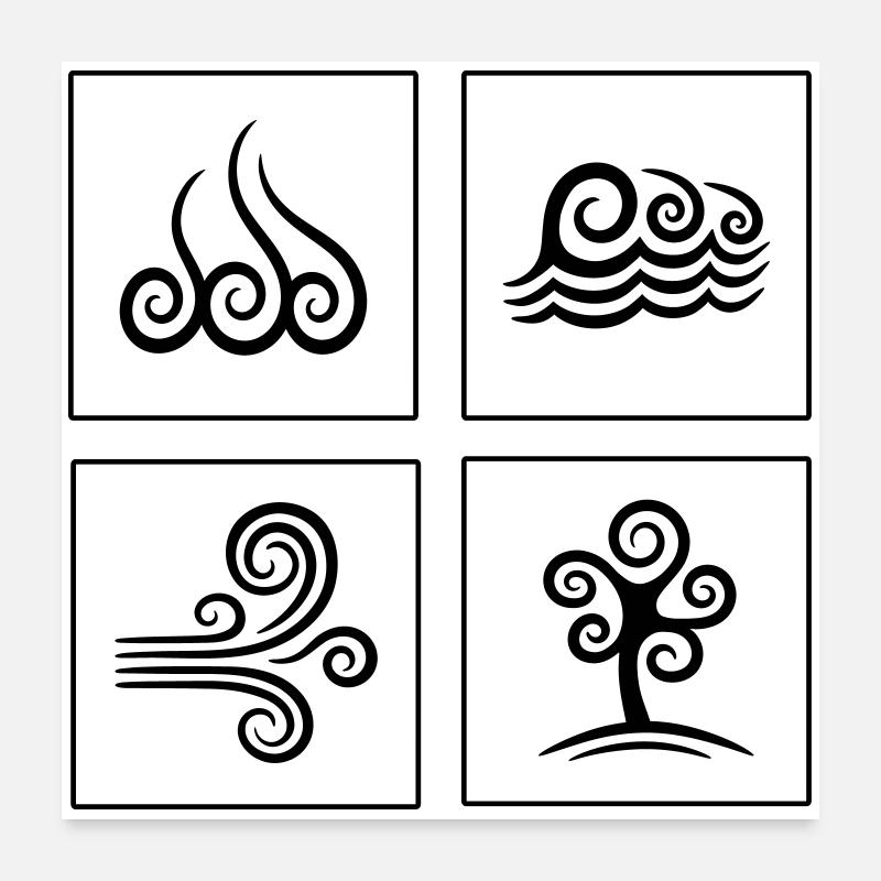 4 Elemente Poster 60x60 cm