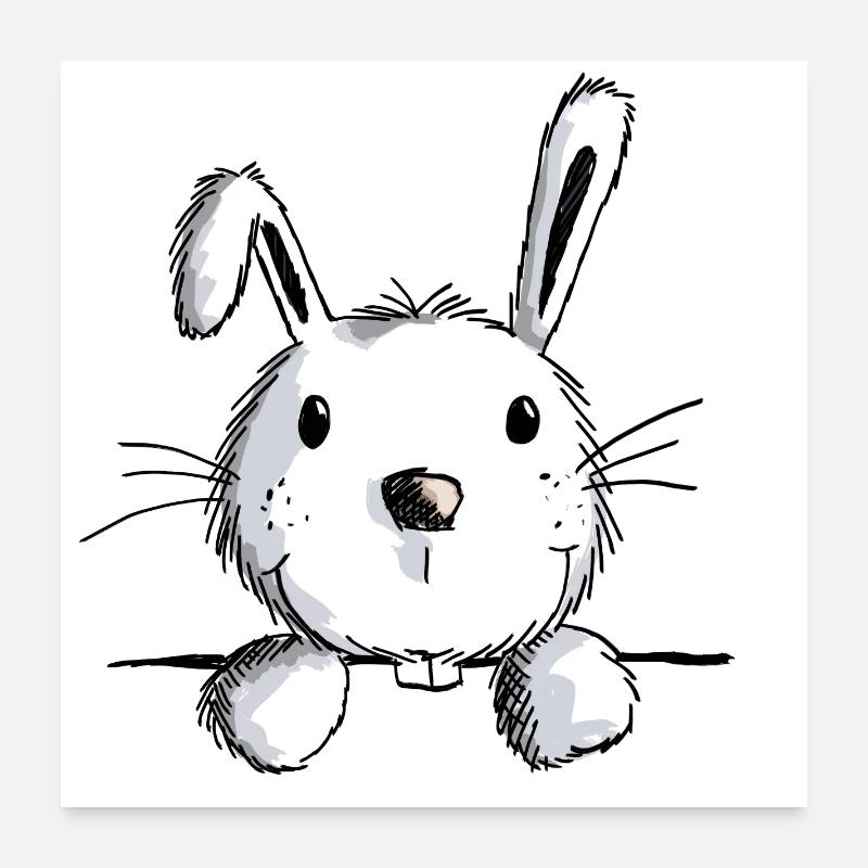 Curious hare - rabbits - rabbits - rabbits Poster 24" x 24" (60x60 cm)