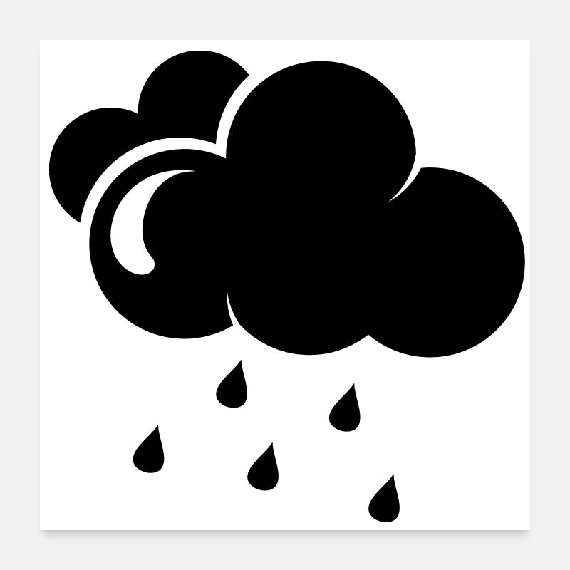 Wolke mit Regentropfen Poster 60x60 cm