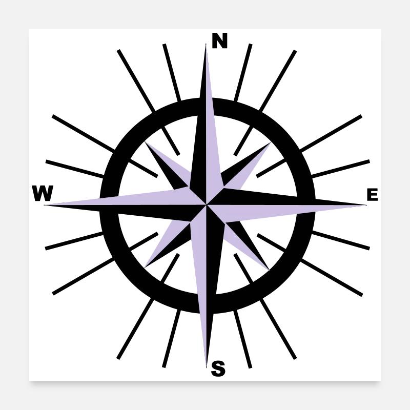 Compass nautique Poster 60 x 60 cm