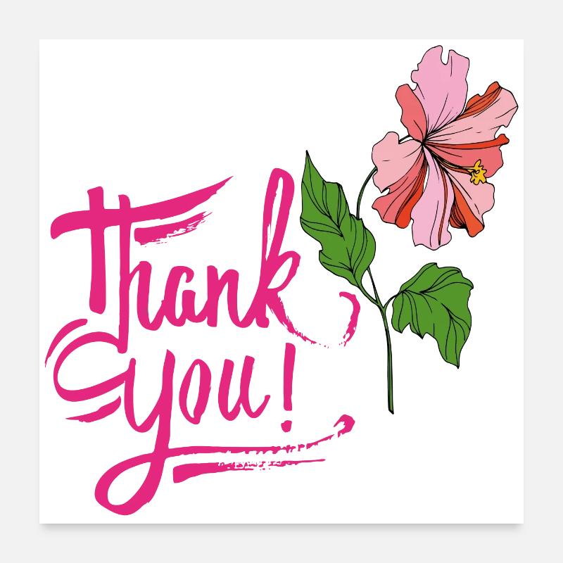 thank you, Danke Poster 60x60 cm