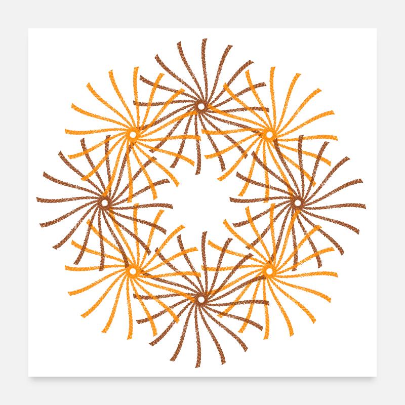 Bar Forme tourbillonnante encerclée par le soleil Poster 60 x 60 cm