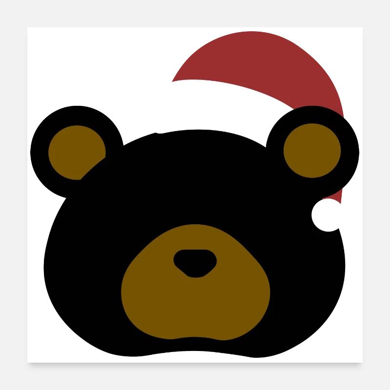 Ours noir - Édition de Noël Poster 60 x 60 cm