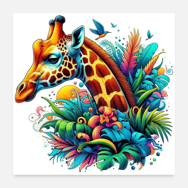 Giraffe Poster 60x60 cm
