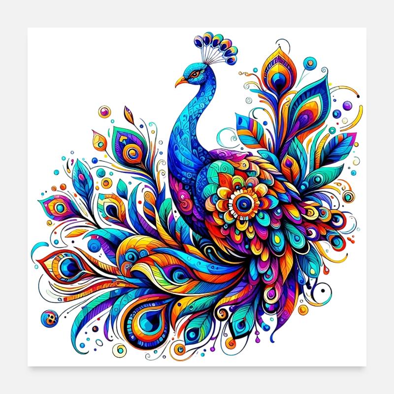 Pfau Poster 60x60 cm