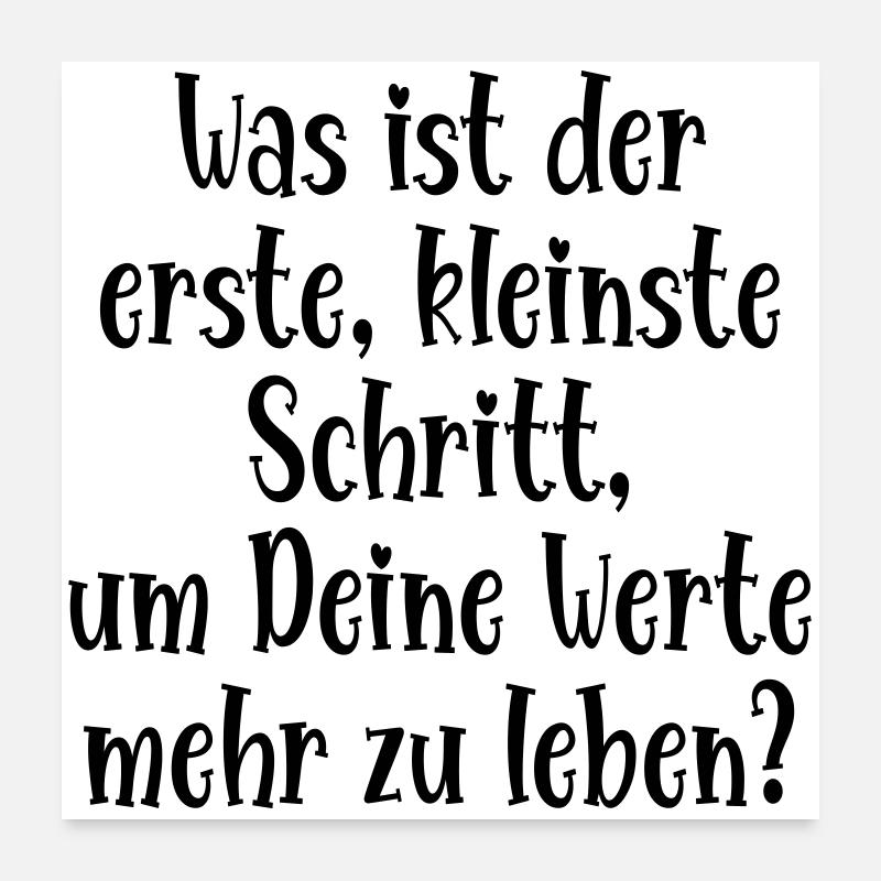 WERTE LEBEN - ERSTER SCHRITT Poster 60x60 cm