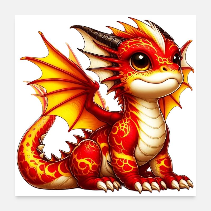 Drache Poster 60x60 cm