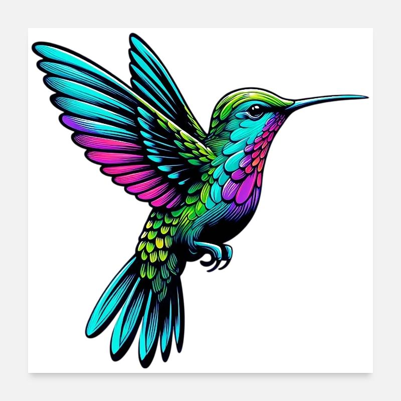 Hummingbird Poster 24" x 24" (60x60 cm)