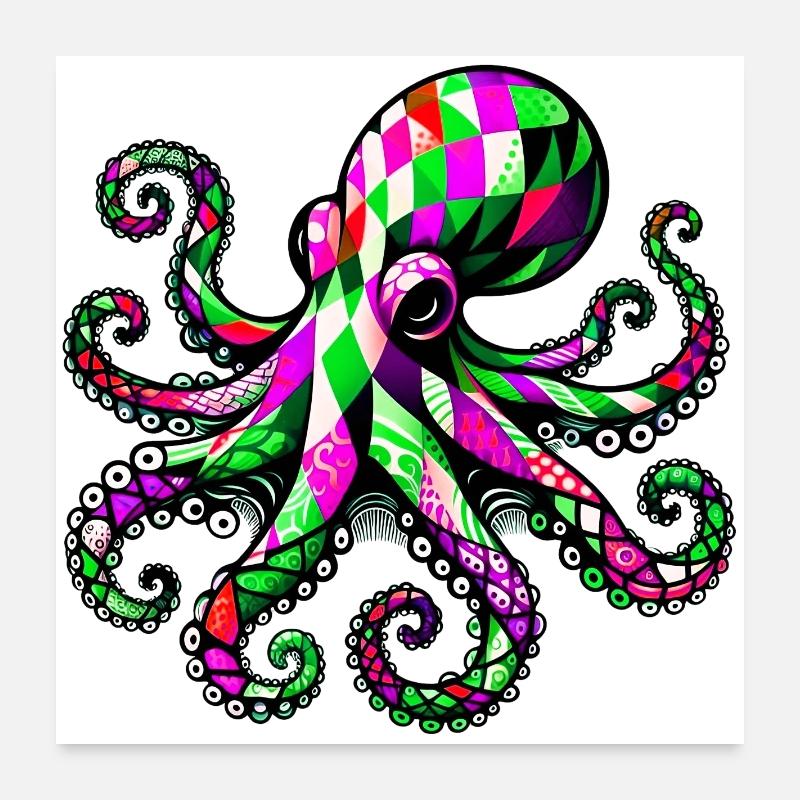 Octopus Poster 24" x 24" (60x60 cm)