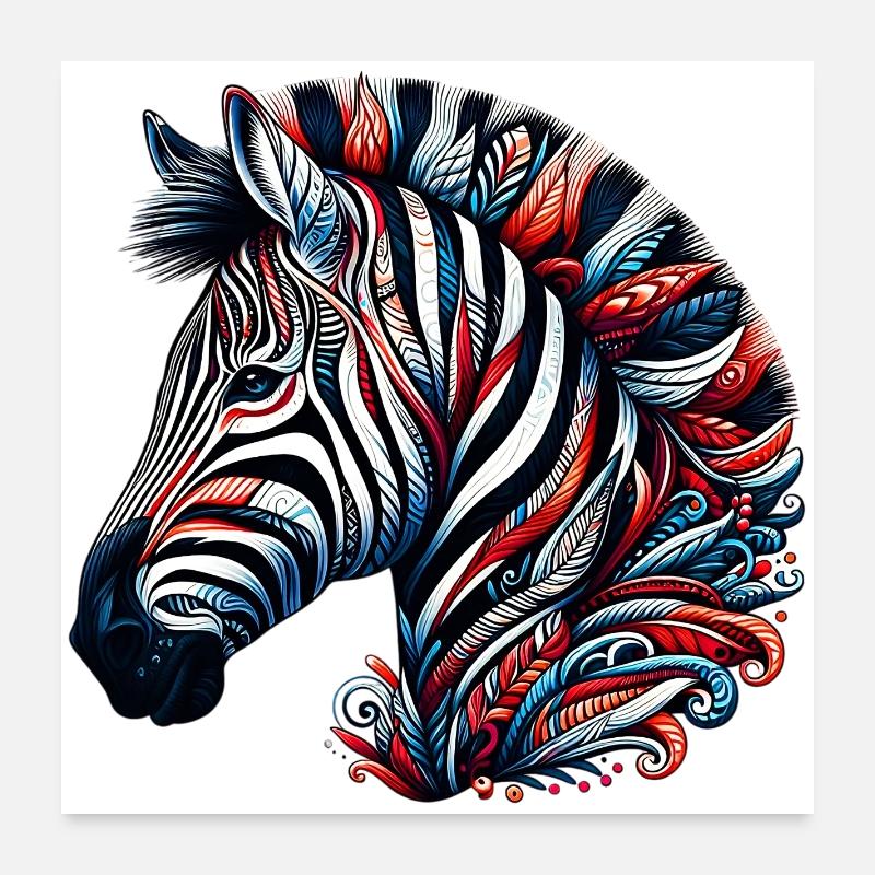Zebra Poster 24" x 24" (60x60 cm)
