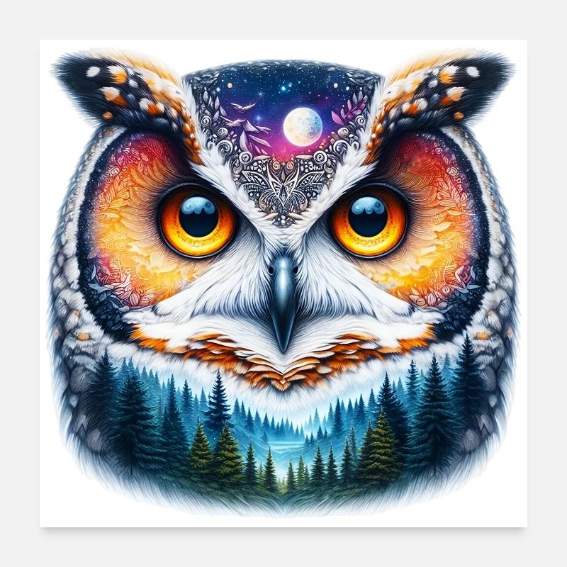 Eule Poster 60x60 cm