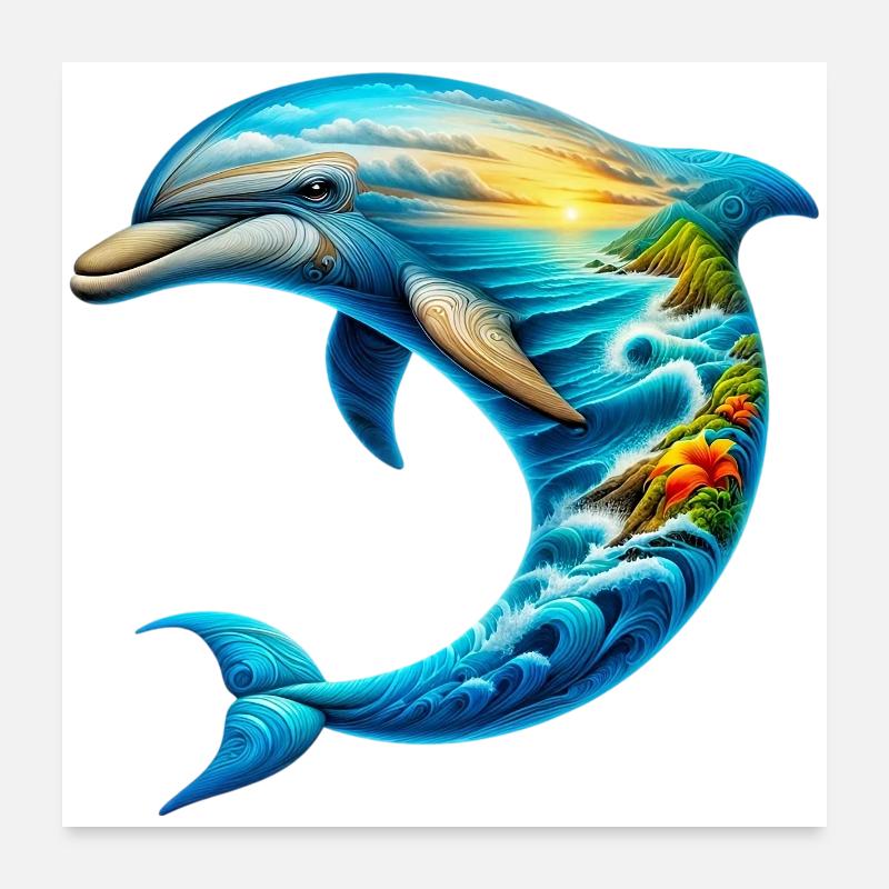 Dauphin Poster 60 x 60 cm
