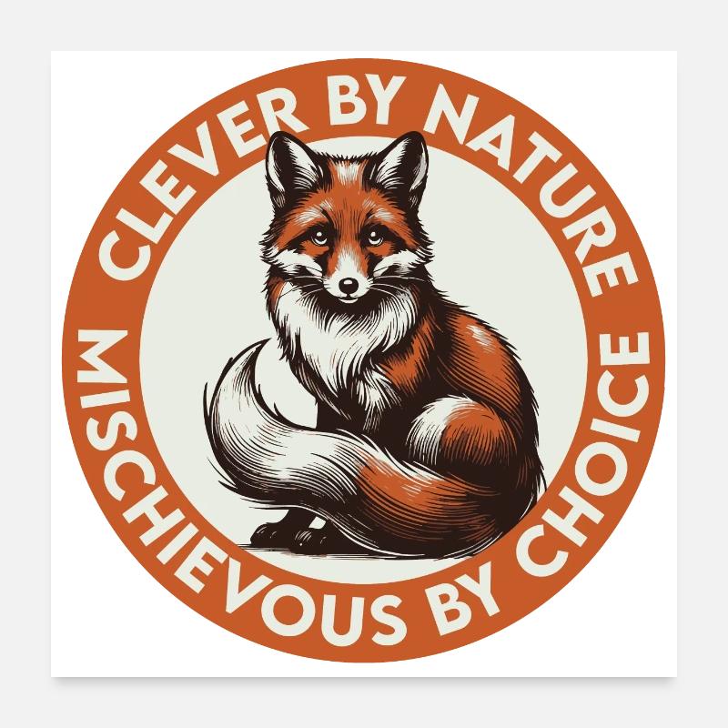 Outfoxed Them All - Poster 60x60 cm - Weiß