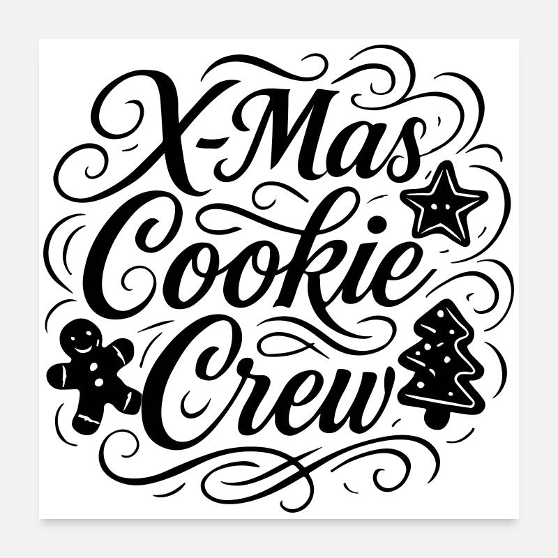 Équipe de Noël de cuisson des biscuits Poster 60 x 60 cm