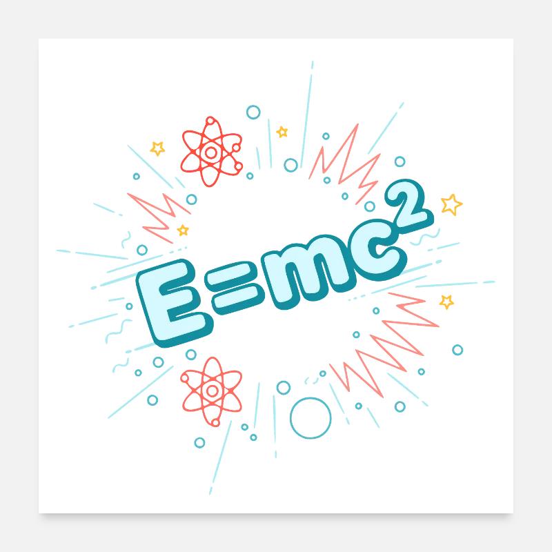 E=mc2 Wissenschaftliche Explosion Poster 60x60 cm