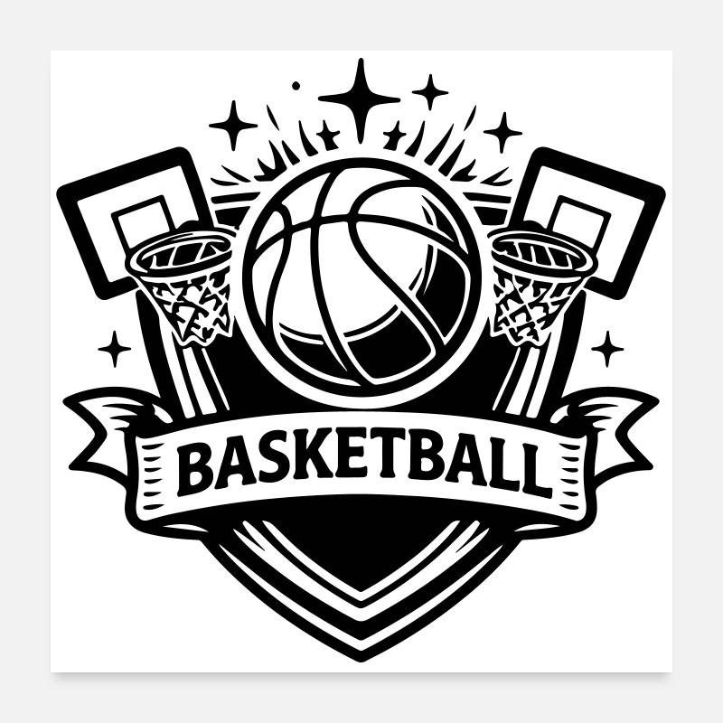 Basketball Crest Poster 24" x 24" (60x60 cm)