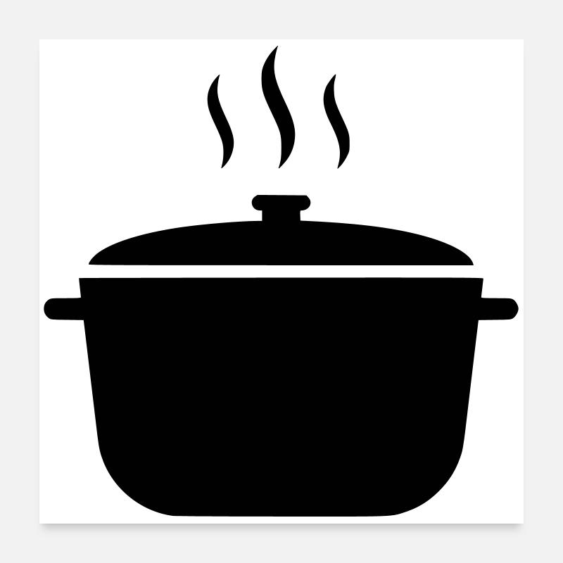Kochtopf Suppe Dampf Icon Poster 60x60 cm