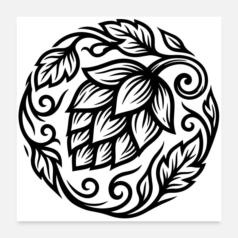 Hops Symbol Brewery Poster 24" x 24" (60x60 cm)