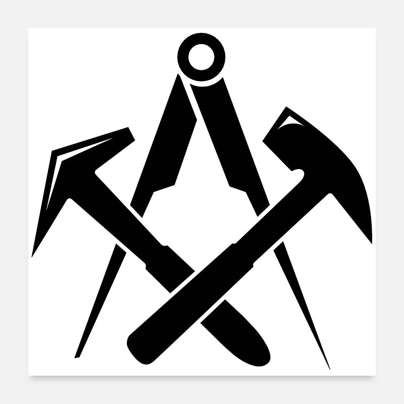 Dachdecker Zunftzeichen Poster 60x60 cm