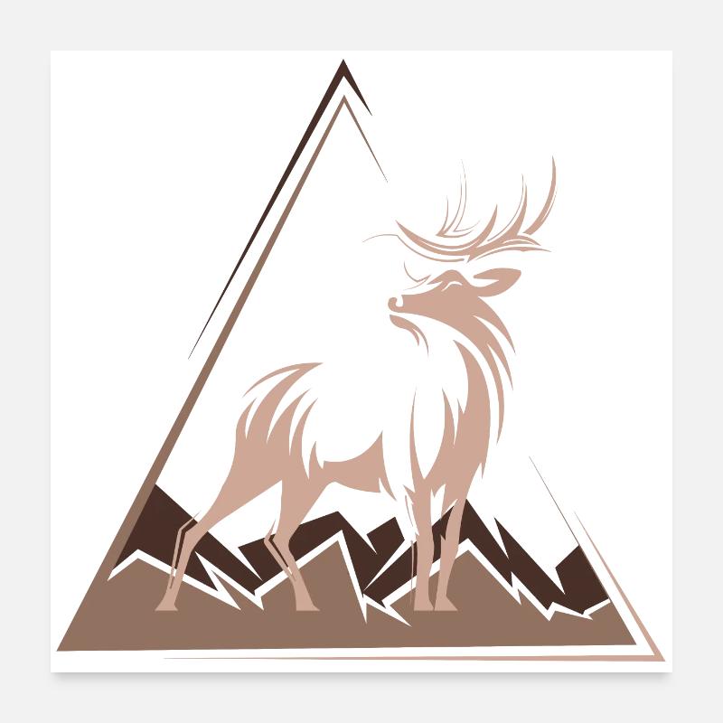 Deer Deer Xmas Christmas Gift Poster 24" x 24" (60x60 cm)