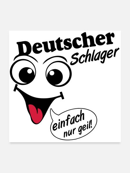 Schlager Party , Schlager Musik , einfach nur geil - Poster 60x60 cm - Weiß - Vorne