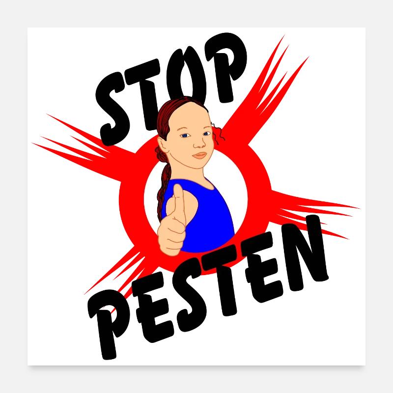 Stoppen Sie Mobbing Logo-Text STOP MOBBING' Poster 60x60 cm