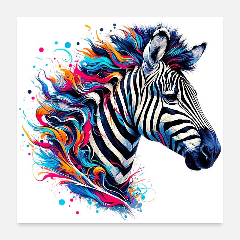 Zèbre Poster 60 x 60 cm