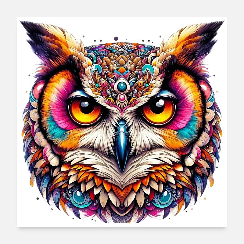 Eule Poster 60x60 cm
